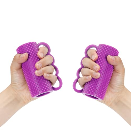 Hand Exercise Grip Ball for Grip Strength Training, 4-Finger Squeeze Ball, Textured Silicone Finger Exerciser for Stroke Hand Exercise, Arthritis and Carpal Tunnel Routines and Stress Relief - color: 2PC