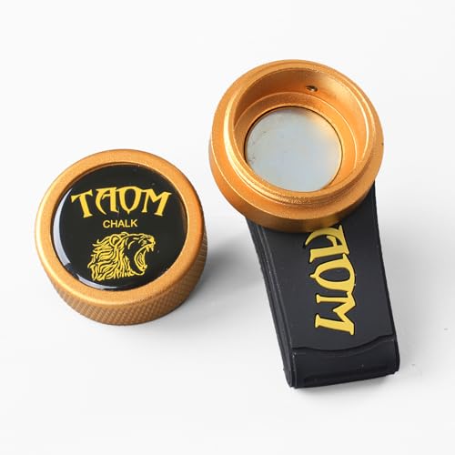 Banly Round Shaped Pool Chalk Holder, Portable Pool Chalk Cubes, Magnetic Mini Chalk Holder Pool Billiards, Pool Cue Chalk Case Container Box for Billiard Cue Tip Tool Pool Table Snooker Accessories - color: 3-Yellow Holder with Yellow Silicone Clip