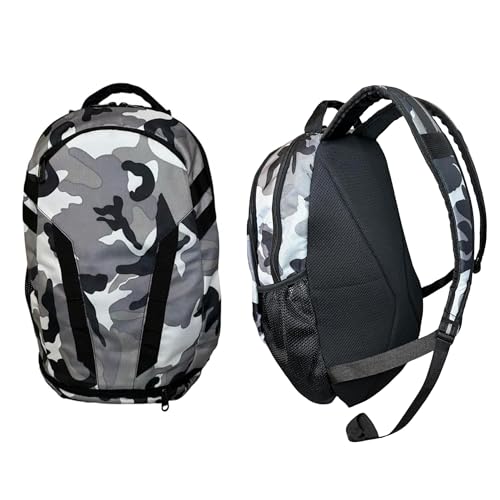 Powell Camo Hustle Backpack with Adjustable Straps, Washable Material & Shoe Storage- Travel Backpack Holds Devices, Books & Accessories- Gym Backpack With Shoe Storage For Commuting, School & Outdoor - color: Black/White Camo