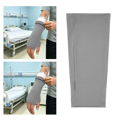 Cover Breathable Flexible Sleeve Soft Elastic Protector Reusable Nylon Spandex Material Open Finger Design Comfortable Compression Suitable, Gray - color: Gray