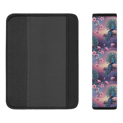 2 Pack Floral Peacock Magnolia Flowers Purple Car Seat Belt Pad Soft Padded Seat Belt Cushion for Child, Stroller Pushchair High Chair, Shock Absorption - color: Pattern 580