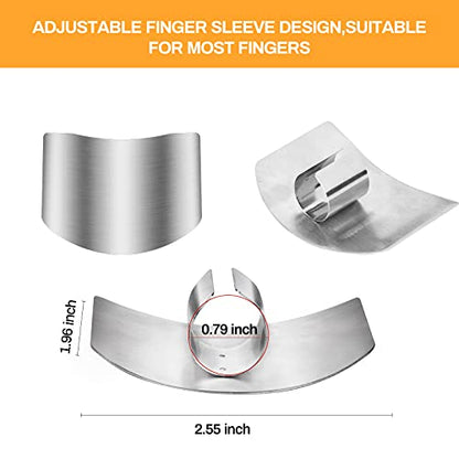 Niupiour Finger Guards for Cutting Food, Kitchen Tool Finger Shield | Steel Finger Protector for Slicing, Dicing and Chopping Vegetables, Protect from Knife Cutting, Knife Guard Saver, 4 Pack