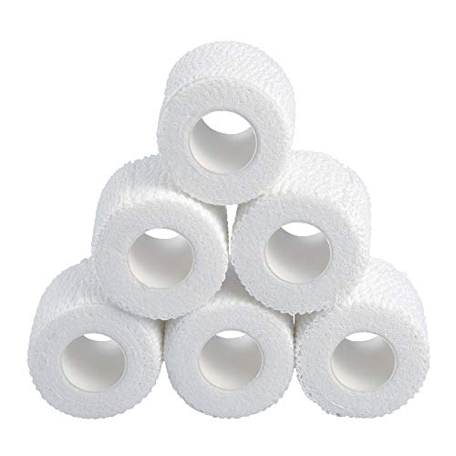 Weightlifting Tape, Stretch Sports Tape for Wrist and Hand Use, 6 Rolls, White - color: White