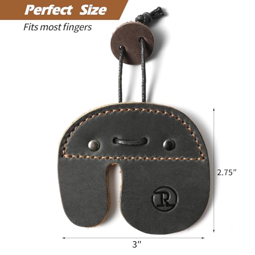 Ringsun Leather Archery Finger Tabs,Handmade Archery Finger Guard for Shooting Practice Gear, Recurve Bow Fingers Tab - color: Black Coffee