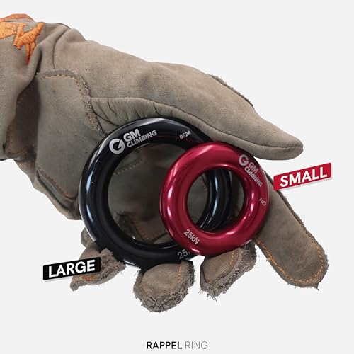 GM CLIMBING Rappel Ring 25kN for Rock Climbing Arborist Rescue Slackline Hammock - color: Small Red_1 Pack