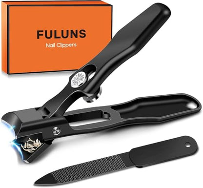 Nail Clippers for Men Thick Nails with Catcher, Heavy Duty Toenail Clippers for Seniors with Safety Lock & Wide Opening, Large Sharp Fingernail Clipper No Splash Nail Cutter Gifts for Men Women Adults - style: Black Nail Clippers with Catcher
