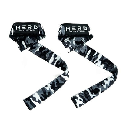 Lifting Wrist Straps – 23" Length x 1.5" Width – Padded Neoprene Cotton Straps for Weightlifting, Powerlifting, Functional Training, Strength Training & Deadlifts – Heavy Duty Grip Support - color: Grey Camo