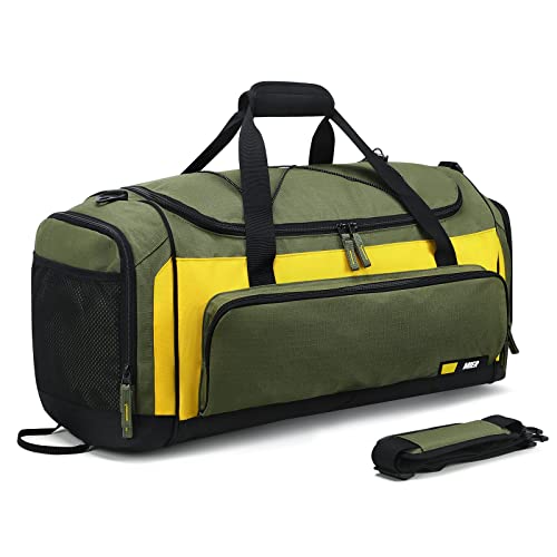 MIER Large Gym Bag for Men 60L Duffel Bag with Shoe Compartment | Lightweight & Durable Sports Duffles; Suited for Workout Fitness Travel Weekender; Water Resistant; Adjustable Shoulder Strap - color: Green