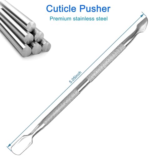 Manicure Kit for Women, 2-Piece Stainless Steel Nail Tools with Double-Ended Cuticle Pusher & Cuter, Gel Polish Remove Tool & Nail Dotter Pen for Nail Art, Home and Salon - size: Dotting Pen