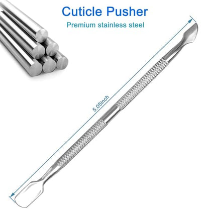 Manicure Kit for Women, 2-Piece Stainless Steel Nail Tools with Double-Ended Cuticle Pusher & Cuter, Gel Polish Remove Tool & Nail Dotter Pen for Nail Art, Home and Salon - size: Dotting Pen