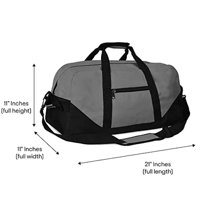 21" Large Duffle Bag with Adjustable Strap - color: Gray