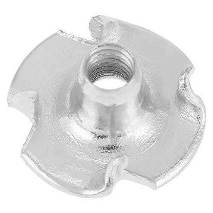T Nuts zinc Plated Steel, 100PCS Rock Climbing Holds T Nuts Four Pronged Tee Nuts for Furniture Cabinets and Rock Climbing Holds (M5) - size: M5
