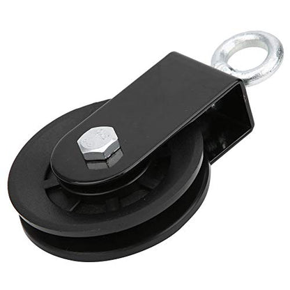 Dioche Fitness Equipment Support Pulley Hanging Wheel for IndoorOutdoor Ropes, PP Iron Plate, 155x88mm