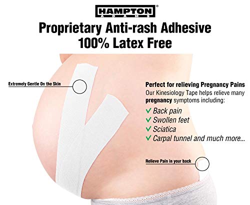 Hampton Adams | As Seen on Shark Tank | Elastic Kinesiology Tape (2-Pack) | Uncut Athletic Tape Supports & Protects Muscles Knees Shoulders & Plantar Fasciitis | Waterproof Hypoallergenic (White) - color: White, size: 2in x 16ft (2 Rolls)