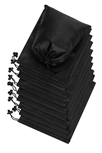 PALTERWEAR Drawstring Pouch (7 x 9 Inch, 12 Pack, Black) Nylon Cinch Bag with Toggle for Travel, Gym and Storage - color: Black, size: 7 x 9 - 12 pack