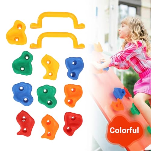 10pcs Rock Climbing Holds, PE Material, Colorful Grips for Kids and Adults Indoor Outdoor Climbing Walls