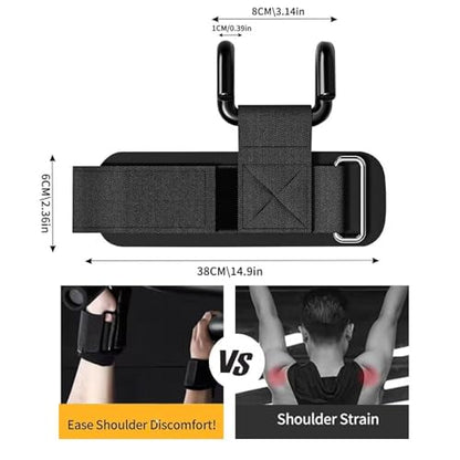 1 Pair Weight Lifting Hooks for Deadlifts Pull-Ups Strength Training
