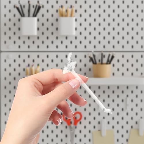 NUOBESTY 50pcs Small Plastic Pegboard Hooks 15cm for Tool Hanging Board Organizer and Workbench Storage in Showrooms and Garages