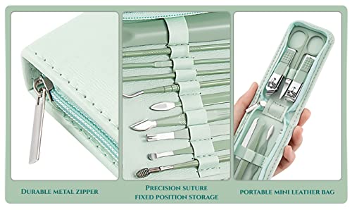 Manicure Set Nail Clippers Pedicure Kit -7 Pieces Stainless Steel Travel Nail Kit, Travel Essentials Purse Essentials Professional Grooming Kits, Manicure Kit with Zipper Portable Pack