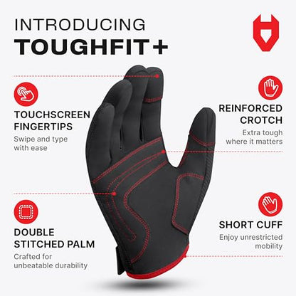 NoCry Utility Gloves for Men with Reinforced Fingers and Thumb Crotch; Double Stitched Palm and Touchscreen Tips; Breathable and Highly Flexible; — Ideal for Mechanics, Construction and Yard Work - size: Small, style: Lite