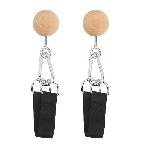 Pull Up Ball, Wooden Rock Climbing Holds Training Set for Arm Strength Trainer with Neutral Grip Handle, for Home Gym Workout and Travel Exercise