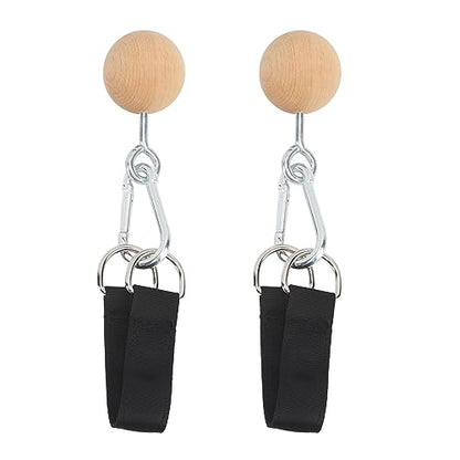 Wooden Pull Up Balls, Rock Climbing Holds Training Set for Arm Strength, with Neutral Grip Handle for Home Workout and Travel