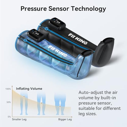 FIT KING Cordless Air Compression Recovery System with 3 Modes and 11 intensities, Sequential Leg Massager for Athletes and Sports Enthusiasts (Medium) - size: Medium