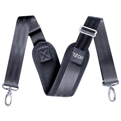 Shoulder Straps 79 inch Adjustable with Thick Soft Fixed Shoulder Pad | with Metal Swivel Hooks for Laptop Bag, Messenger Bag, Tool Bag, Camera,Luggage,for Mens and Womens - color: Black