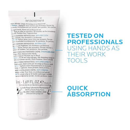 La Roche-Posay Cicaplast Hand Cream, Instant Relief Moisturizing Hand Lotion for Dry Hands, Shea Butter Lotion for Dry Cracked Hands, Non Greasy, Fragrance Free - size: 1.69 Fl Oz (Pack of 2)