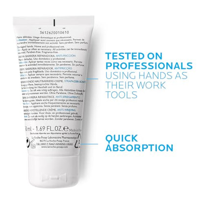 La Roche-Posay Cicaplast Hand Cream, Instant Relief Moisturizing Hand Lotion for Dry Hands, Shea Butter Lotion for Dry Cracked Hands, Non Greasy, Fragrance Free - size: 1.69 Fl Oz (Pack of 2)