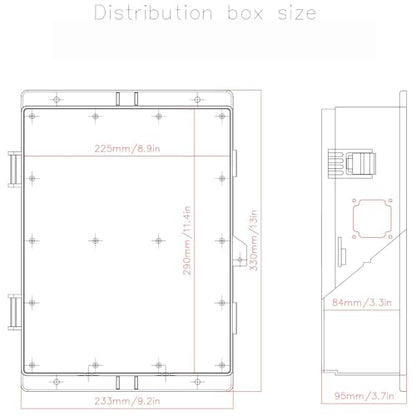 Electrical Junction Box, Outdoor Water Resistant Nema Enclosure, Ventilated ABS Plastic WiFi Project Box with Internal Mounting Panel & Hinged Cover 13" Lx 9.2" Wx 3.7" H - size: 13"L x 9.2"W x 3.7"H