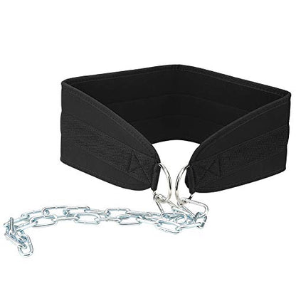 Weighted Dip Belt with Steel Chain for Pull Ups and Dips, Adjustable Polyester Weight Belt, 36.2in Wrap