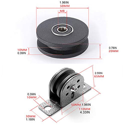 Pulley System DIY Attachment, Mute Silent, Pull Down Home Gym Accessories (Pulley with Bearing)