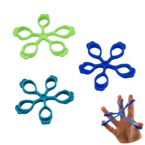 3 Pack Finger Stretcher Finger Exerciser Hand Strengthener Grip Strength Trainer Hand Resistance Bands Finger Extension Elastic Rings Hand Strengthening Extensor 7LB 9LB 11LB Set