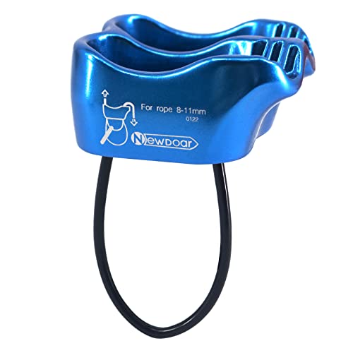 Climbing Abseiling Belay Device ATC Rappelling Descender 25KN V-grooved Equipment - color: Blue