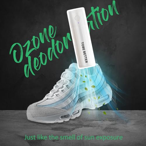 Shoe Deodorizer Rechargeable Ozone Tech Eliminates Odors in All Footwear, Auto Shut-Off Durable Freshener - color: White