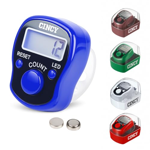 CINCY Clicker Counter with LED for Day & Night Use - Instant Reset, Accurate & Quiet, Long Battery Life - for People, Laps, Pitch, Golf, Baseball, Fish Counting, for Prayer, Everyday Prayer – 1 Pack - color: Blue
