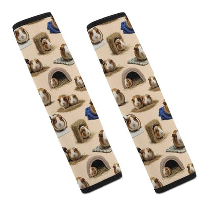 2 Pack Soft Padded Seat Belt Cover for Girls and Boys, All Vehicles, Guinea Pig Cute Animal Harness Pads Strap, Anti-Slip Pad - color: Pattern 311