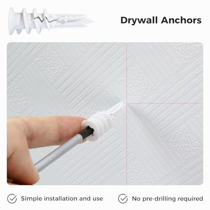 8# 100PCs Self Drilling Drywall Anchors Kit - 75LBs Heavy Duty Plastic Drywall Hangers with 50 Self-Tapping Screws - Mounting Hardware for Sheetrock Anchors