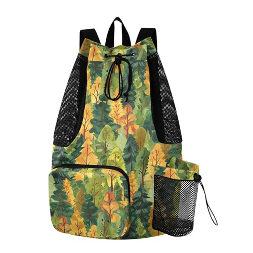 Safari Green Yellow Safari Mens Drawstring Bags Climbing Gym Bag With Pockets Waterproof