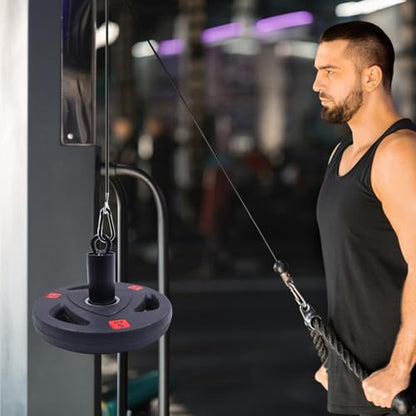 J Bryant Fitness 2 inch Loading Pin LAT Pulley System Pulley Cable Machine Attachment Garage Gym Home Gym Workout Equipments Cable Machine DIY Attachment Fit 2 inch Olympic Weight Plate