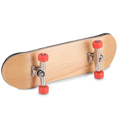 HURRISE Wooden Finger Skateboard, Maple Alloy Mini Skateboard, Red, Stress Relief Gift for Adults and Kids - color: Red