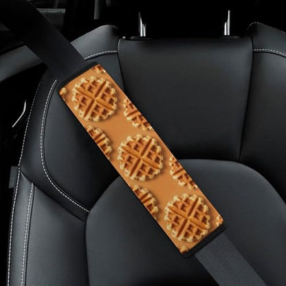 Soft Padded Car Seat Belt Pad for Child, Most Cars, 2 Piece Waffles Tortilla Seat Belt Cushion Comfortable Driving - color: Pattern 777