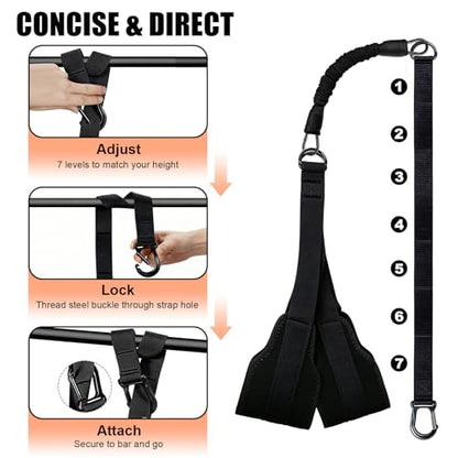 4 Pull Up Assistance Bands with Foot Rests, Extension Strap | Adjustable Resistance Bands for Home Gym, Pull Ups and Strength Training, Suitable for Beginners, Full-Body Workouts