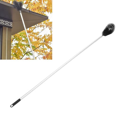 Gutter Cleaning Brush Long Reach Extension Pole Set Roof Eaves Cleaning Tool for Spider Webs Dust Removal Household Cleaning Duster