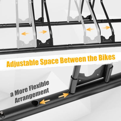 CyclingDeal Bicycle Floor Parking Rack Stand - for Mountain MTB Road Bike - Indoor Home Garage Storage - Adjustable 3 Bikes - size: 3 Bikes, style: Adjustable