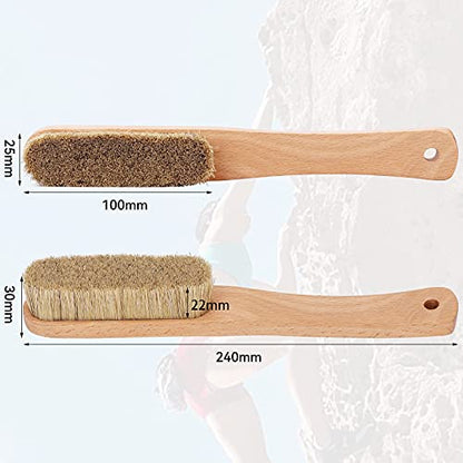 Premium Rock Climbing Brush with Thick Ultra Durable Boar's Hair Bristles, Bouldering Brush with Strong Handle, Uni-Sex Boulder Brushes as Rock Climbing Gift (CJ-CB2001A +CJ-CB2045B)