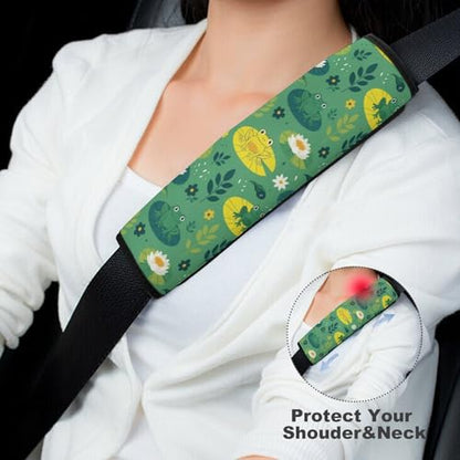 1 Pair Universal Soft and Comfortable Seat Belt Shoulder Pad for Kids, Stroller Pushchair High Chair, Cute Frogs Shoulder Protector, Anti-Slip Pad - color: Pattern 405