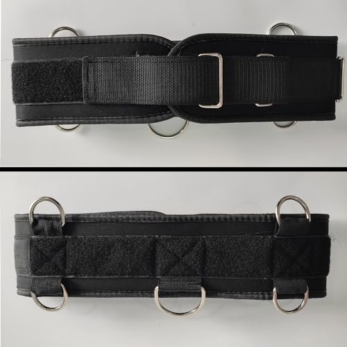 LOOEEL Fitness Resistance Belt Multi Functional Fitness Belt with 5 Rings for Weight Training and Resistance Training of Load Carrying Pull Up Belt Squat