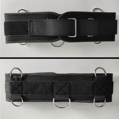 LOOEEL Fitness Resistance Belt Multi Functional Fitness Belt with 5 Rings for Weight Training and Resistance Training of Load Carrying Pull Up Belt Squat